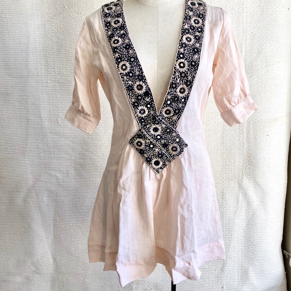 Alice McCall Plunging Embellished Boho Mini Dress - Picture 1 of 8